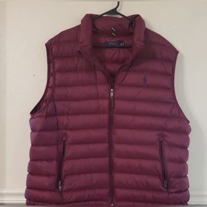 Polo Ralph Lauren Men's Quilted Vest Burgundy (Maroon) Size 2XB